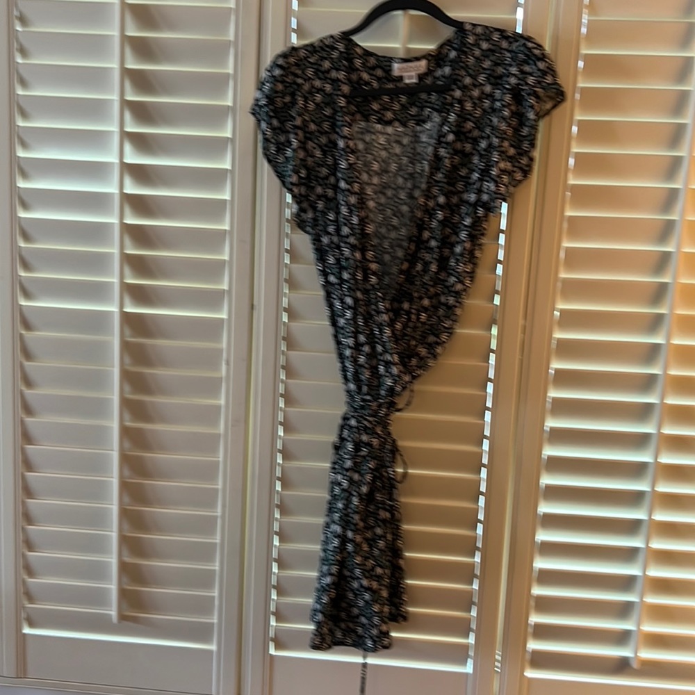 Velvet wrap dress with floral print size large